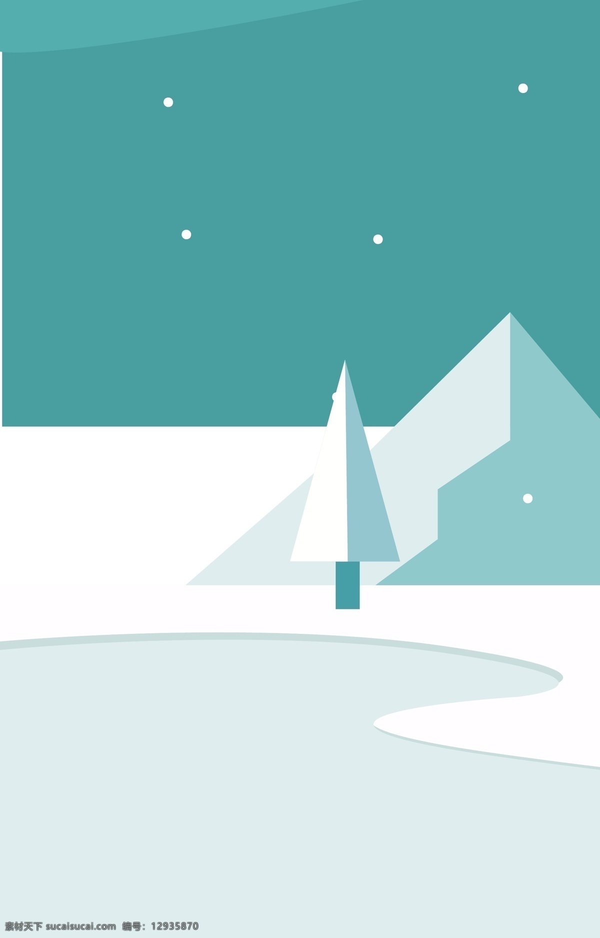 扁平 风格 冬天 雪景 平面 扁平风格 树木 下雪 唯美 分层文件 源文件 高清背景 设计素材 创意合成