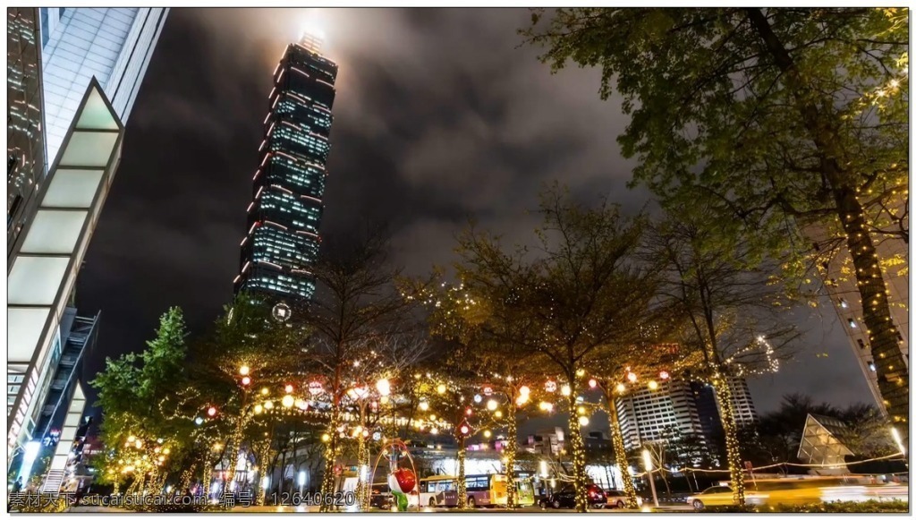 台北 城市 节日 夜景 视频 张灯结彩 延时 视频素材 动态视频素材