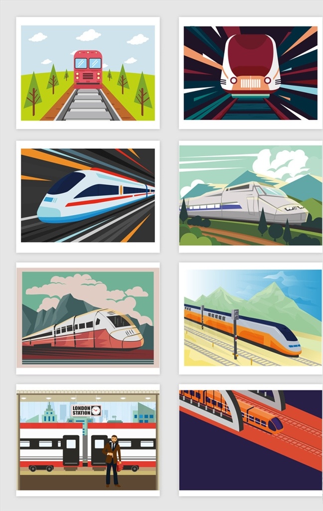 矢量 卡通 火車(chē) 列車(chē) 動(dòng)車(chē) 插圖 ppt矢量圖 矢量素材 卡通房子