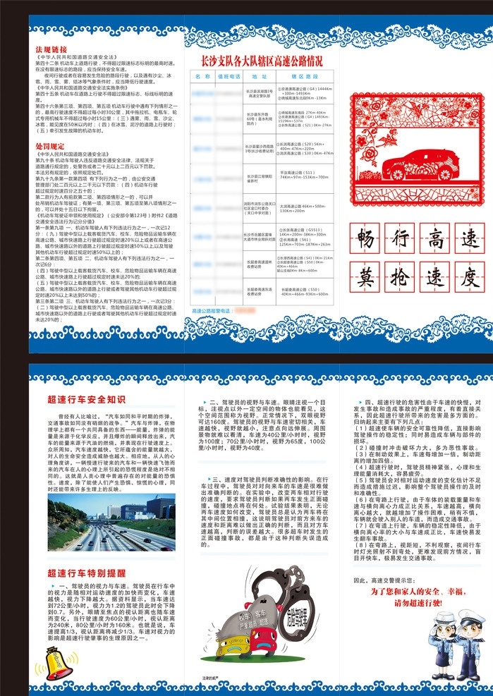 高速 超速 三折頁(yè) 折頁(yè) 3折頁(yè) 中國(guó)元素折頁(yè) 剪紙 紅色窗花 宣傳單 超速行駛 公路 簡(jiǎn)介 公路簡(jiǎn)介 藍(lán)色折頁(yè) 文字排版 圖片排版 高速公路