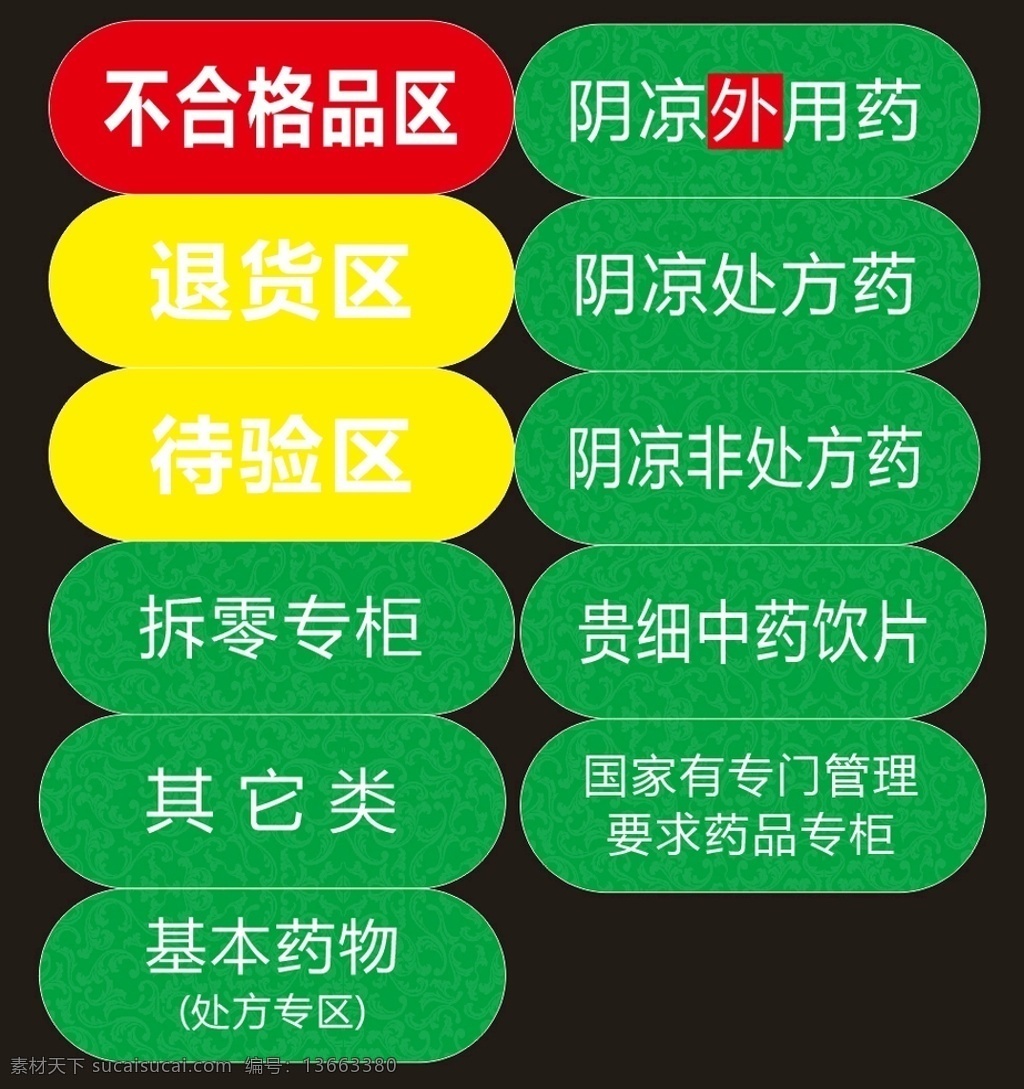 藥店廣告圖片 藥店廣告 退貨區(qū) 待驗區(qū) 拆零專柜 基本藥物