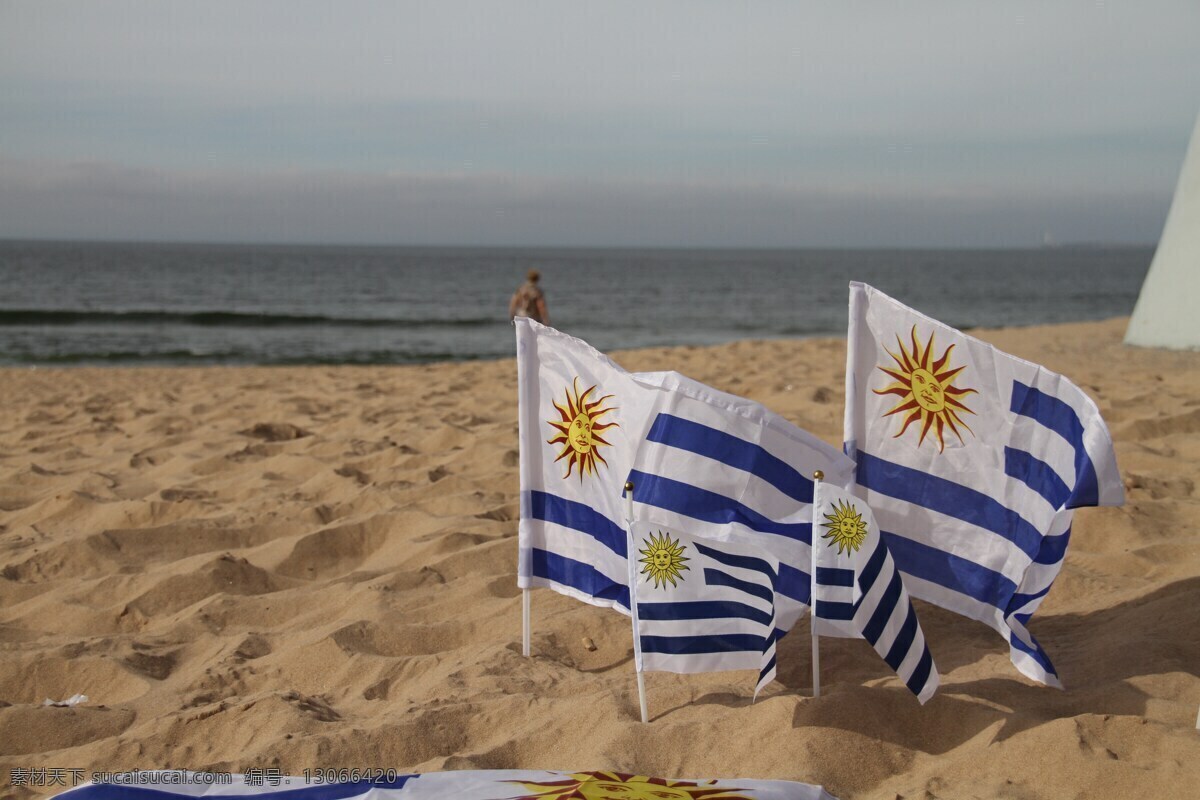 乌拉圭 乌拉圭国旗 国旗 旗帜 国旗标志 标志 旗杆 图案 迎风飘扬 天空 蓝天 国家 象征 社会 政治 自然景观 自然风景
