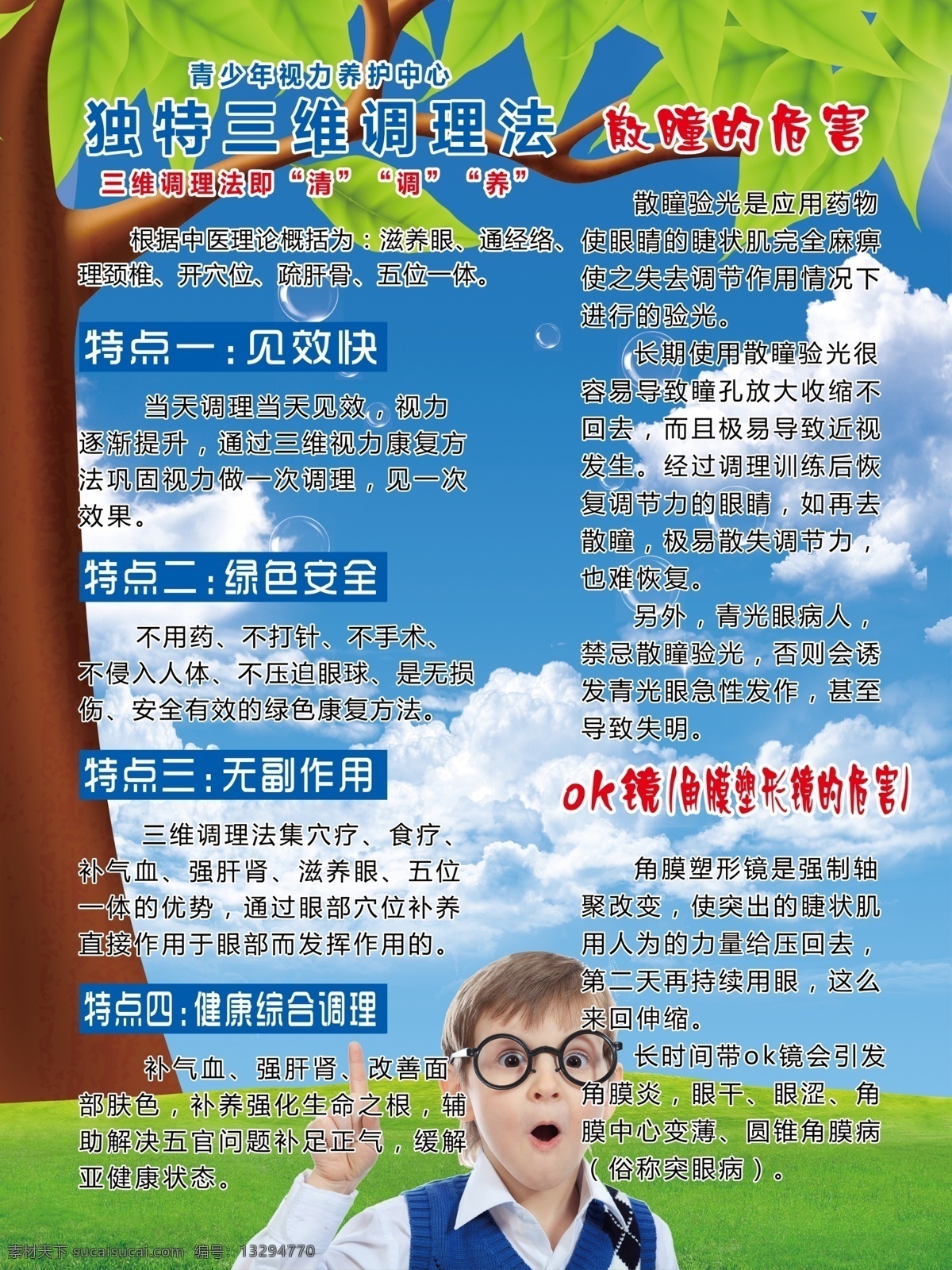獨特三維療法 激光手術(shù)危害 食補 視力養(yǎng)護注意 近視危害 制度板 分層
