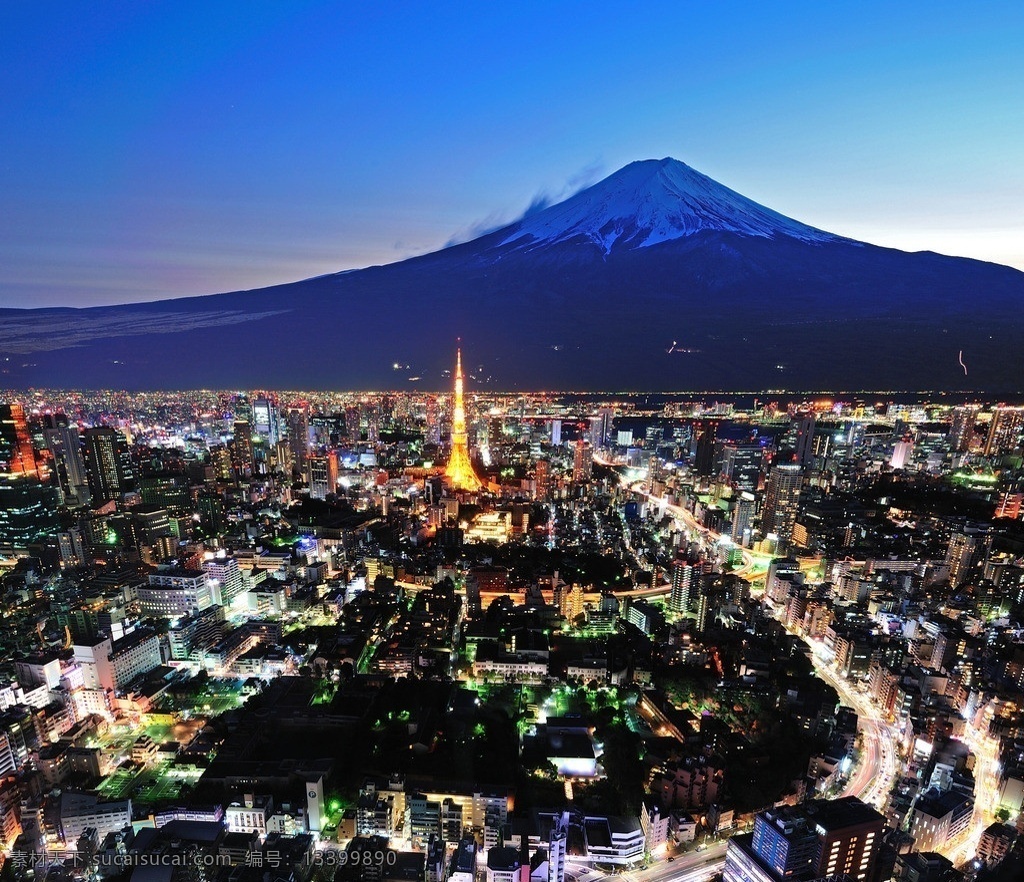 日本东京夜景 日本 东京 夜景 繁华都市 富士山 富士 街道 全景 岛国 国外旅游 旅游摄影