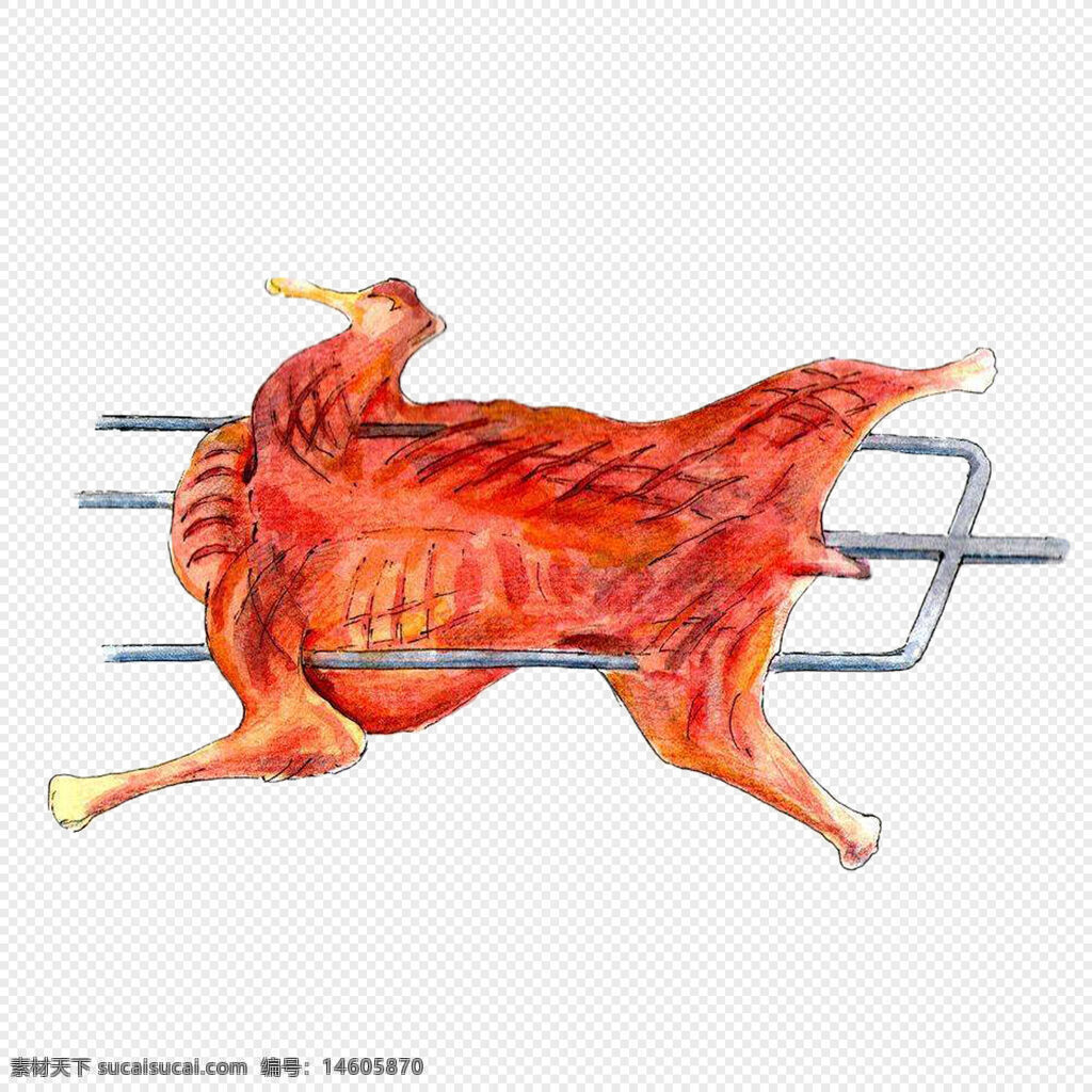 手繪 烤雞 燒烤 插叉烤雞 美食 插桿 插棒 爐烤 烤肉 插桿雞 插叉 炭火烤雞 美味 插桿烤雞 插叉燒