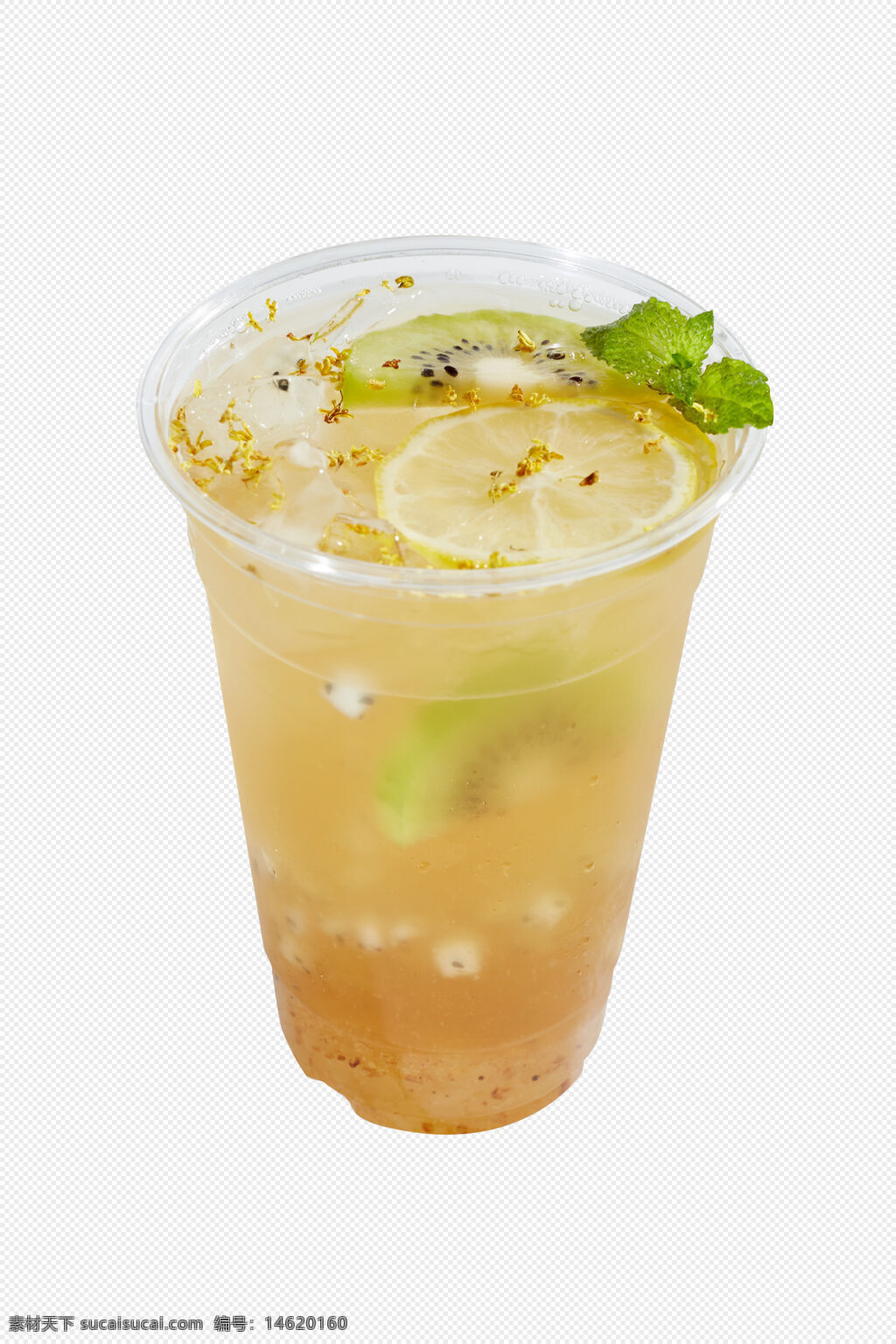 水果茶 健康飲品 獼猴桃 檸檬片 桂花 大杯飲料 清爽飲品 冷飲 果肉飲品 天然飲品 夏日飲品 果味茶 茶飲