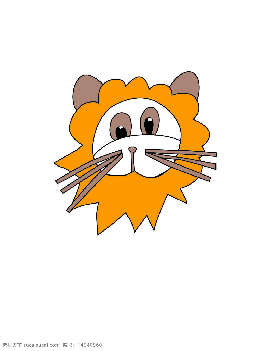 狮子 简笔画 懵懂 卡通 动物