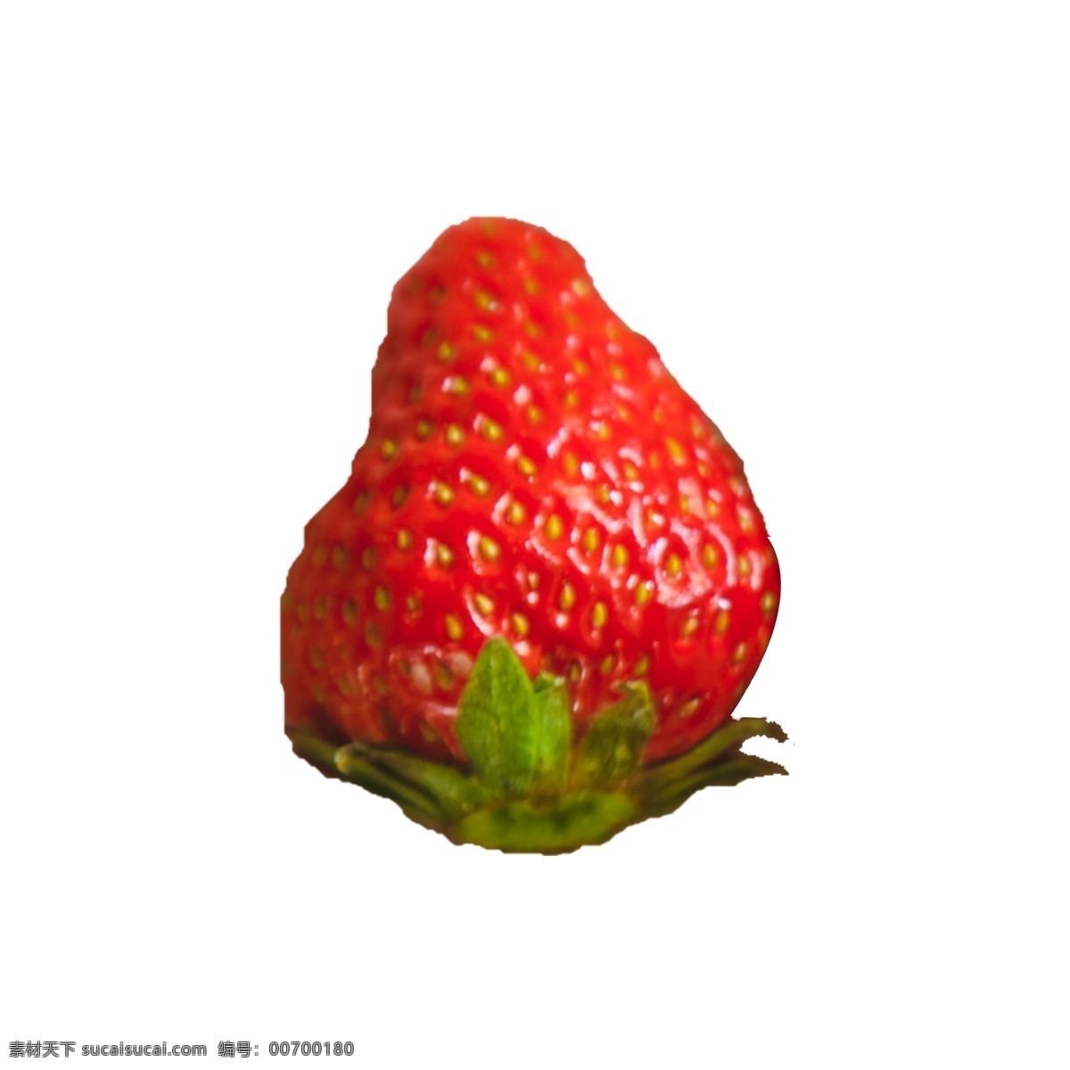 一个 新鲜 草莓 一个草莓 植物 营养 维生素 美味 甜食 奶油草莓 绿叶 叶子 水果 红色