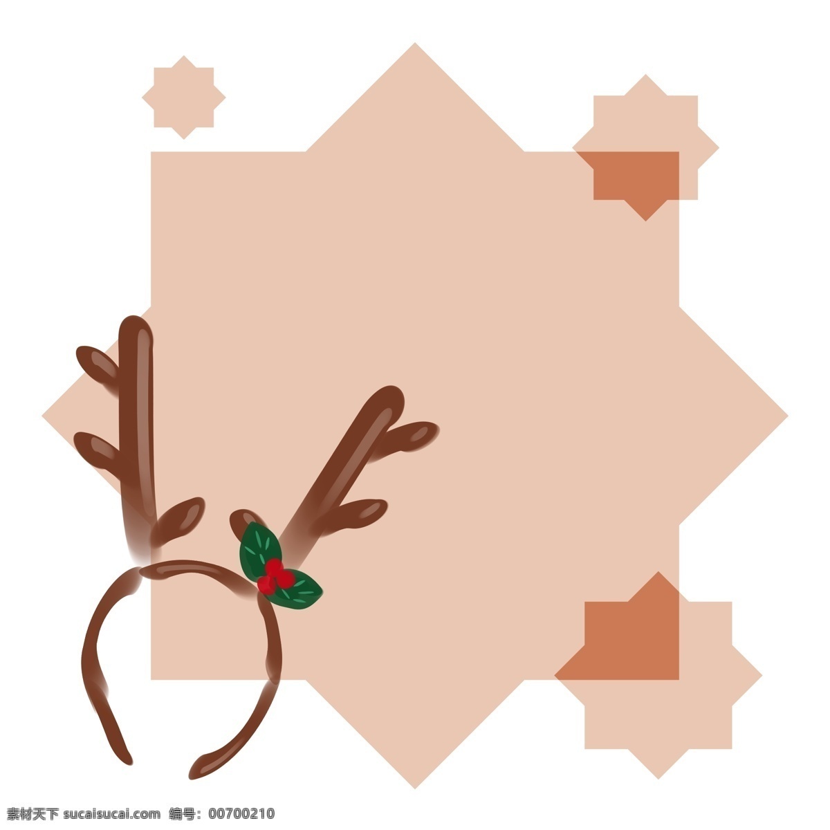 圣诞节 麋鹿 边框 插画 手绘 黄色的麋鹿 漂亮的边框 边框装饰 边框插画 可爱的边框