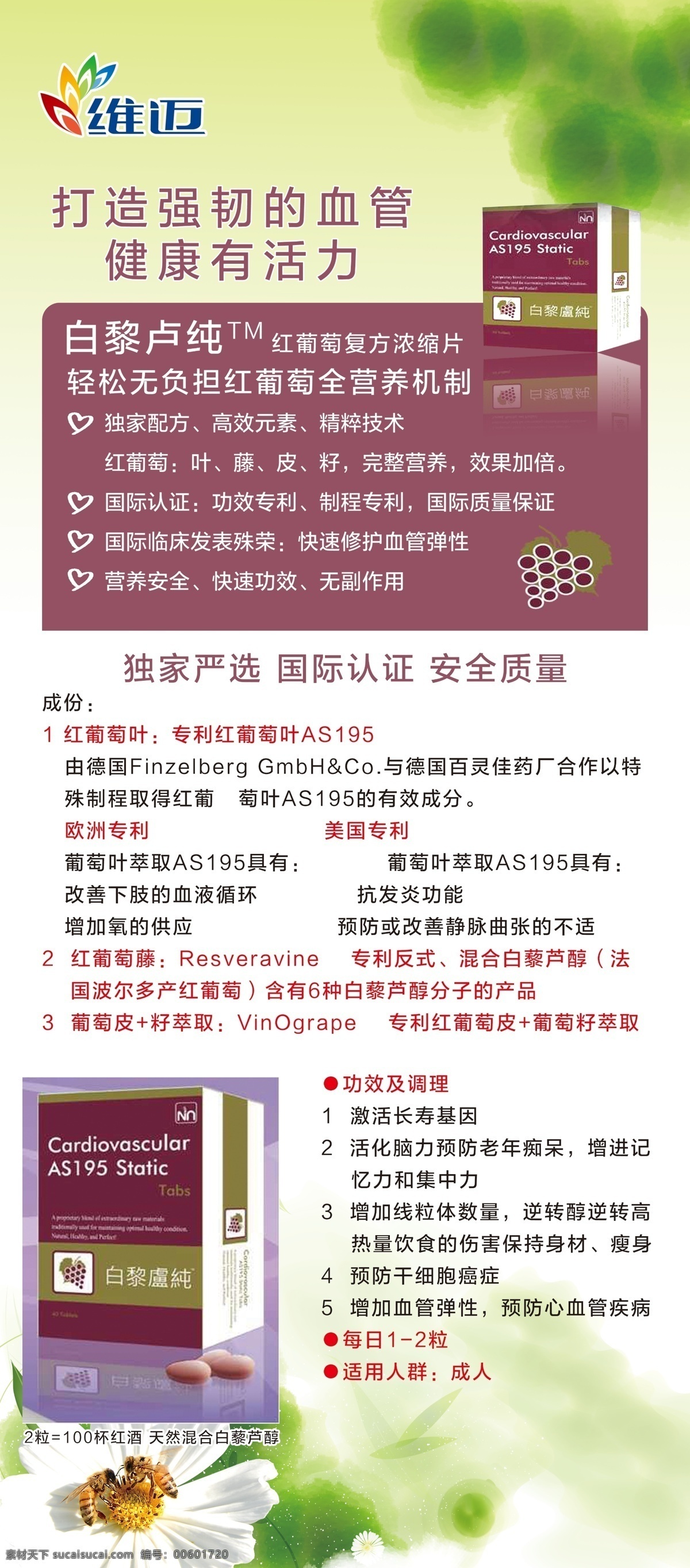 维迈展架 维迈logo 维迈 白黎卢纯 绿色展架 药品展架 简洁清新展架 展架 分层