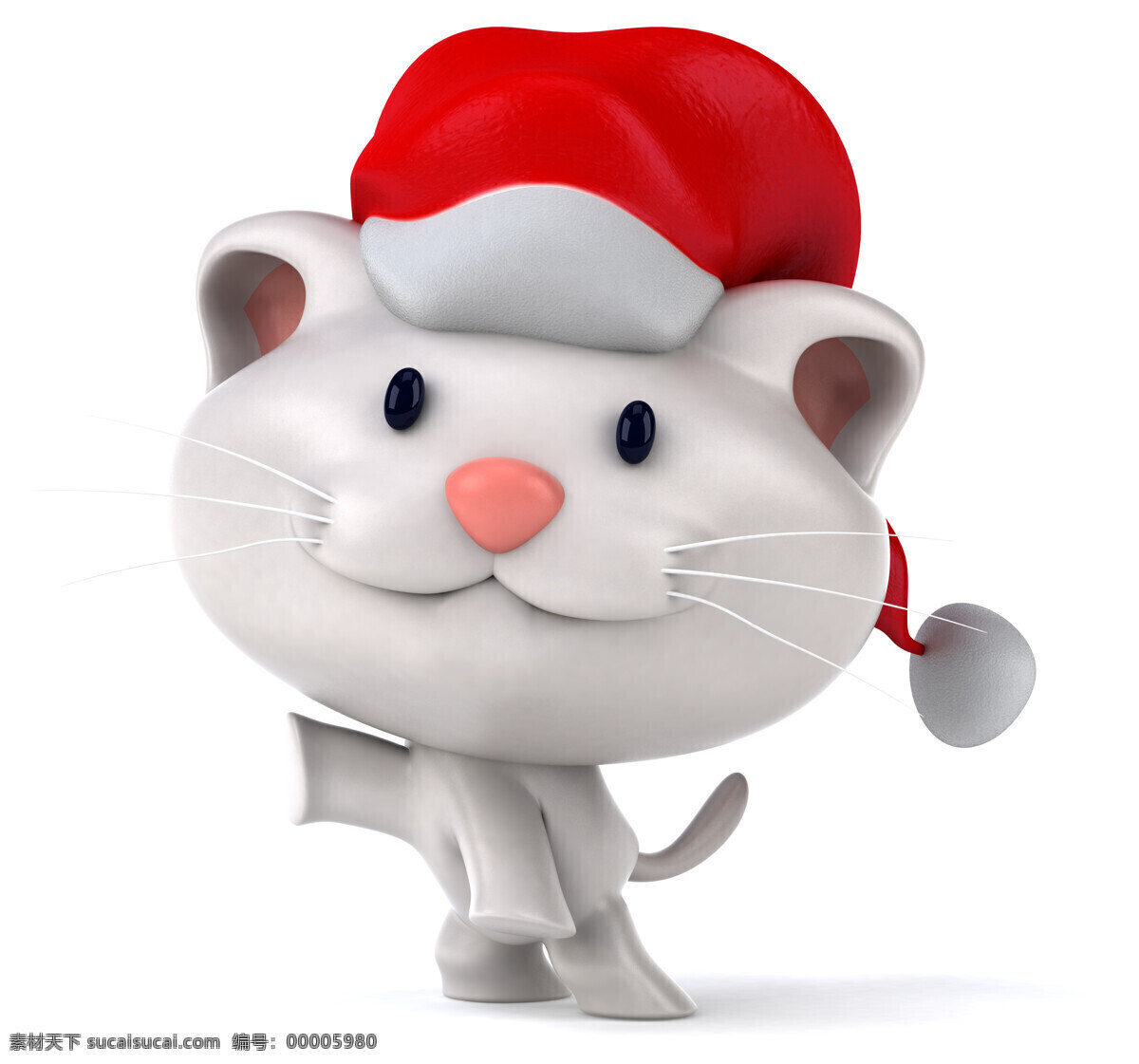 3d 动物图片 3d设计 卡通动物 圣诞节 圣诞帽 小老鼠 3d动物 3d模型素材 其他3d模型