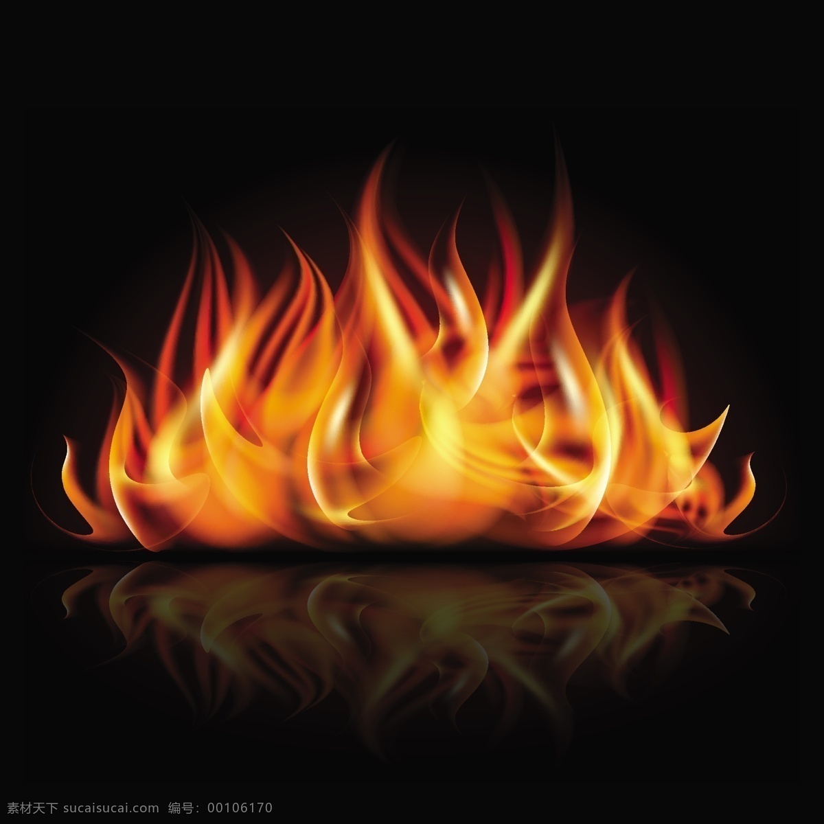 燃烧的大火 火焰 火苗 矢量火焰 大火 燃烧 生活百科 矢量素材 黑色