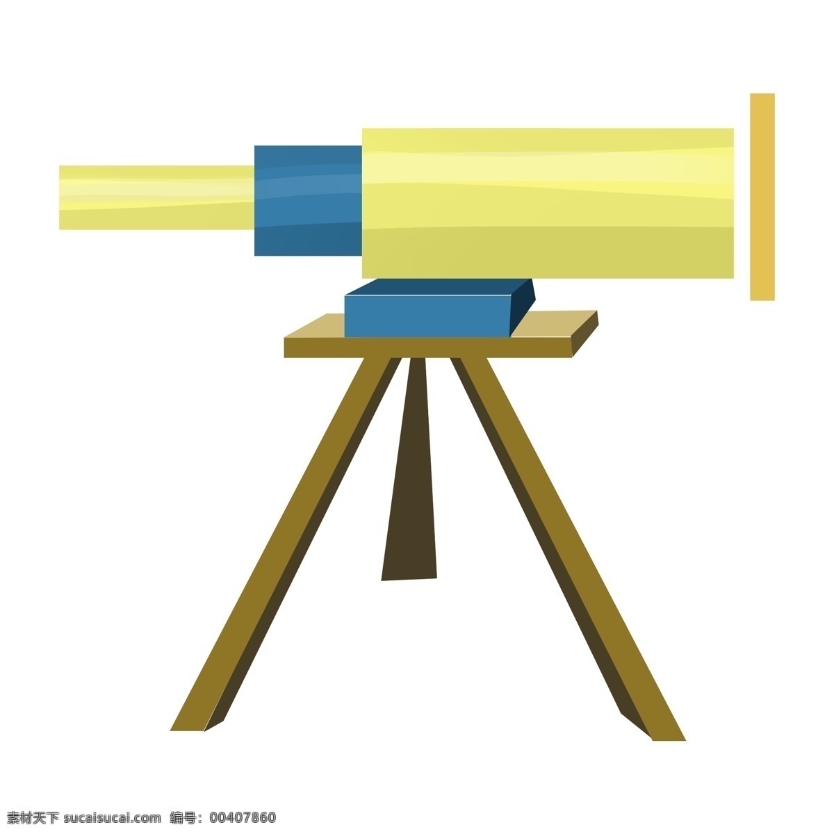 卡通 彩色 望远镜 科技 扁平化 矢量图 创意 卡通插画 金属 支架 观察 光泽 镜头 彩色望远镜