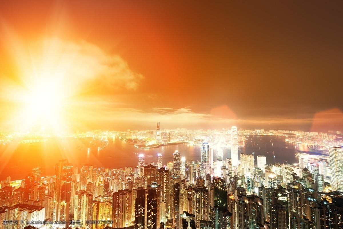 上海 夜景 美丽城市风景 上海夜景 繁华都市 日落 夕阳 黄昏美景 风景名胜 风景图片
