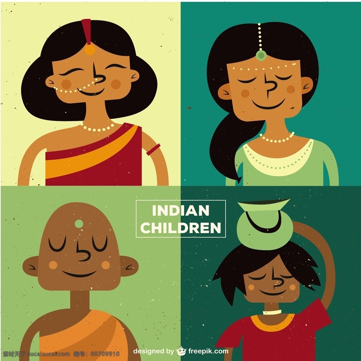 印度 儿童 插画 包 人 人类 男孩 插图 国家 文化 包装 黑色
