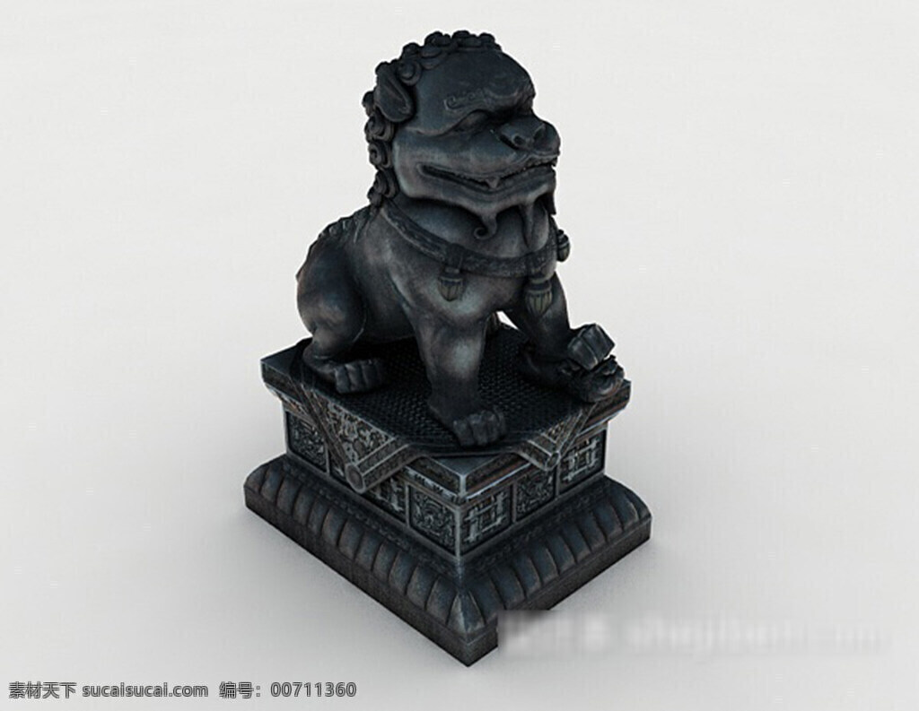 中式 狮子 雕塑 3d 模型 3d模型下载 3dmax 现代风格模型 家具模型 家居家装 欧式风格 复古 古典