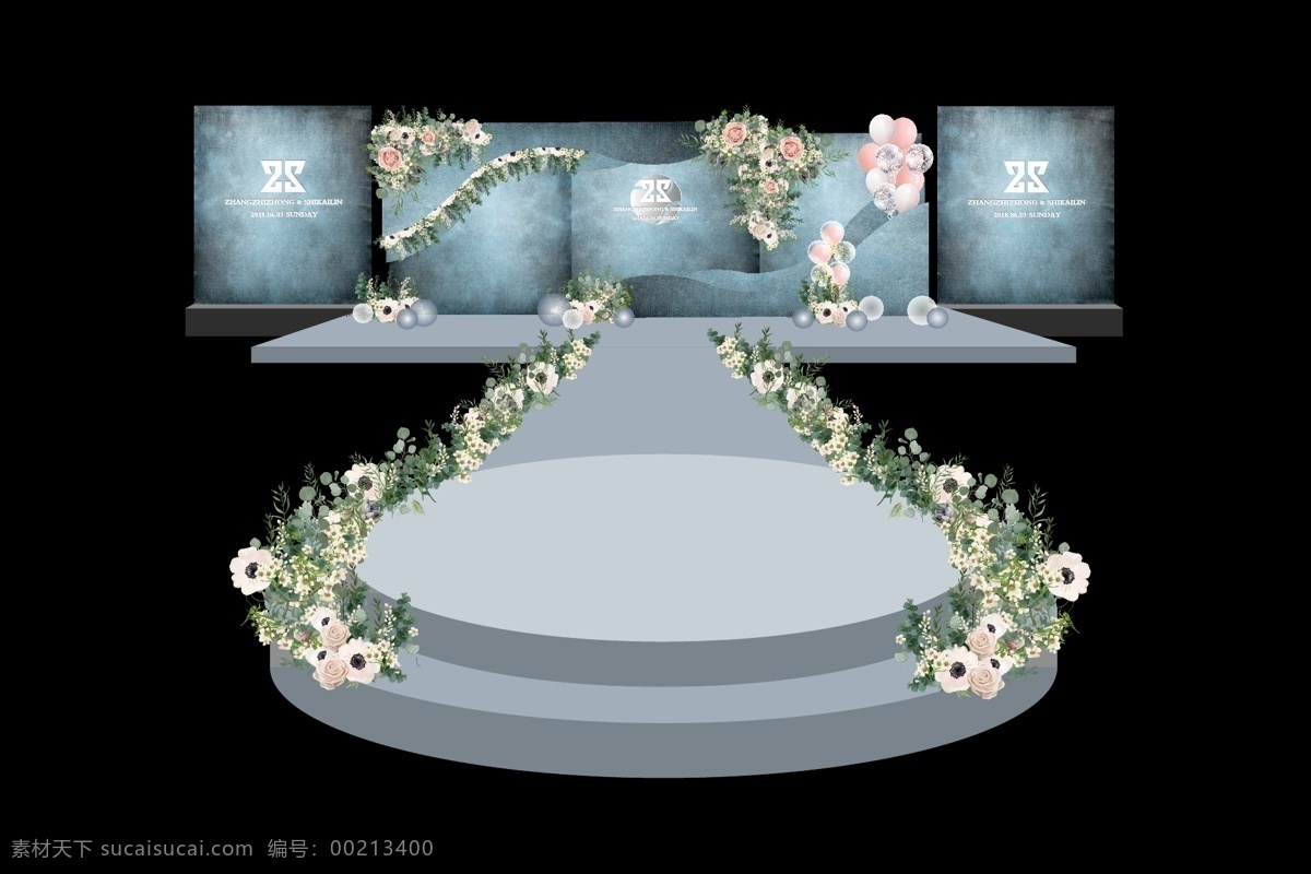 深灰色 婚礼 效果图 婚礼效果图 灰色系 仪式区 迎宾区 签到区