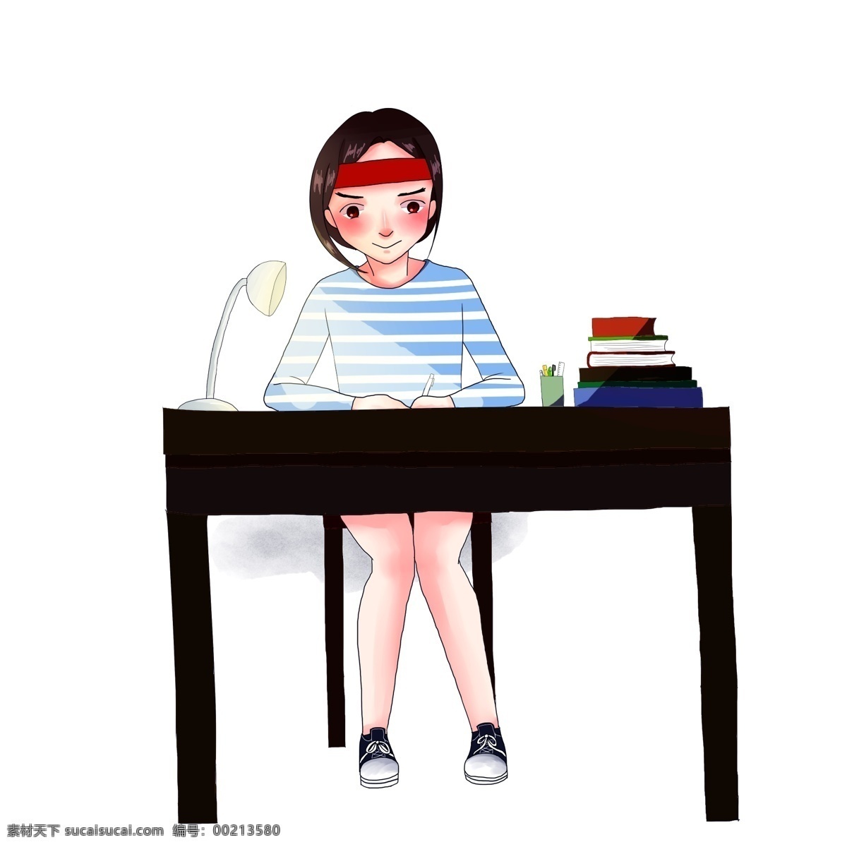 备考 学习 奋斗 学生 写作 业 读书 逢 考 必 手绘 卡通 人物 考试 努力 写作业 阅读 逢考必过 看书 好运 深夜 女孩