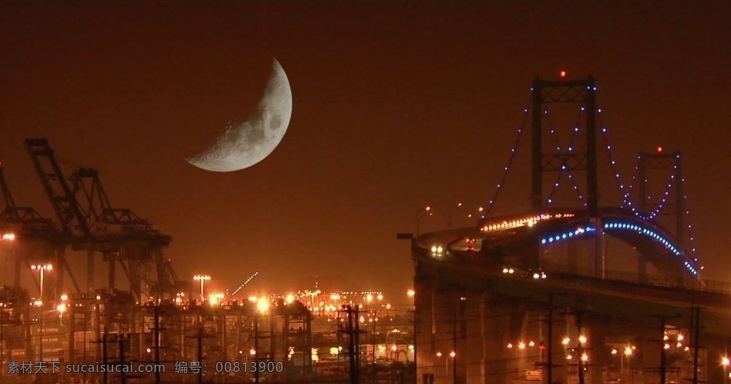 美丽 城市 夜景 自然 大桥 城市夜景 车流 实拍视频 多媒体 城市风光 mp4