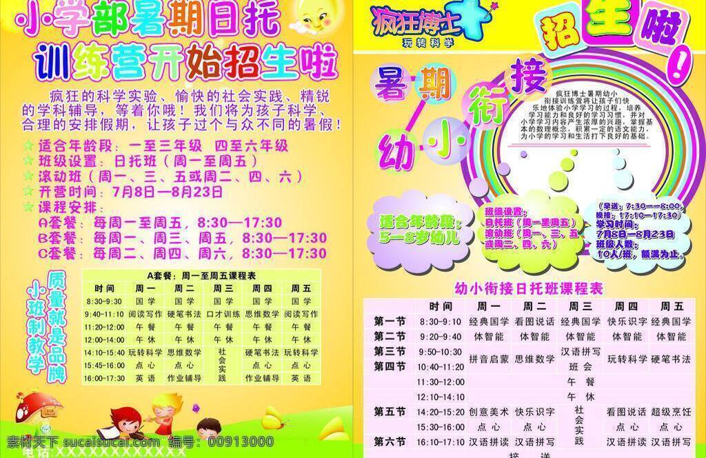 暑假 招生 补习 科学 设计矢量图 暑假招生 学校 矢量 模板下载 疯狂博士 展板 学校展板设计