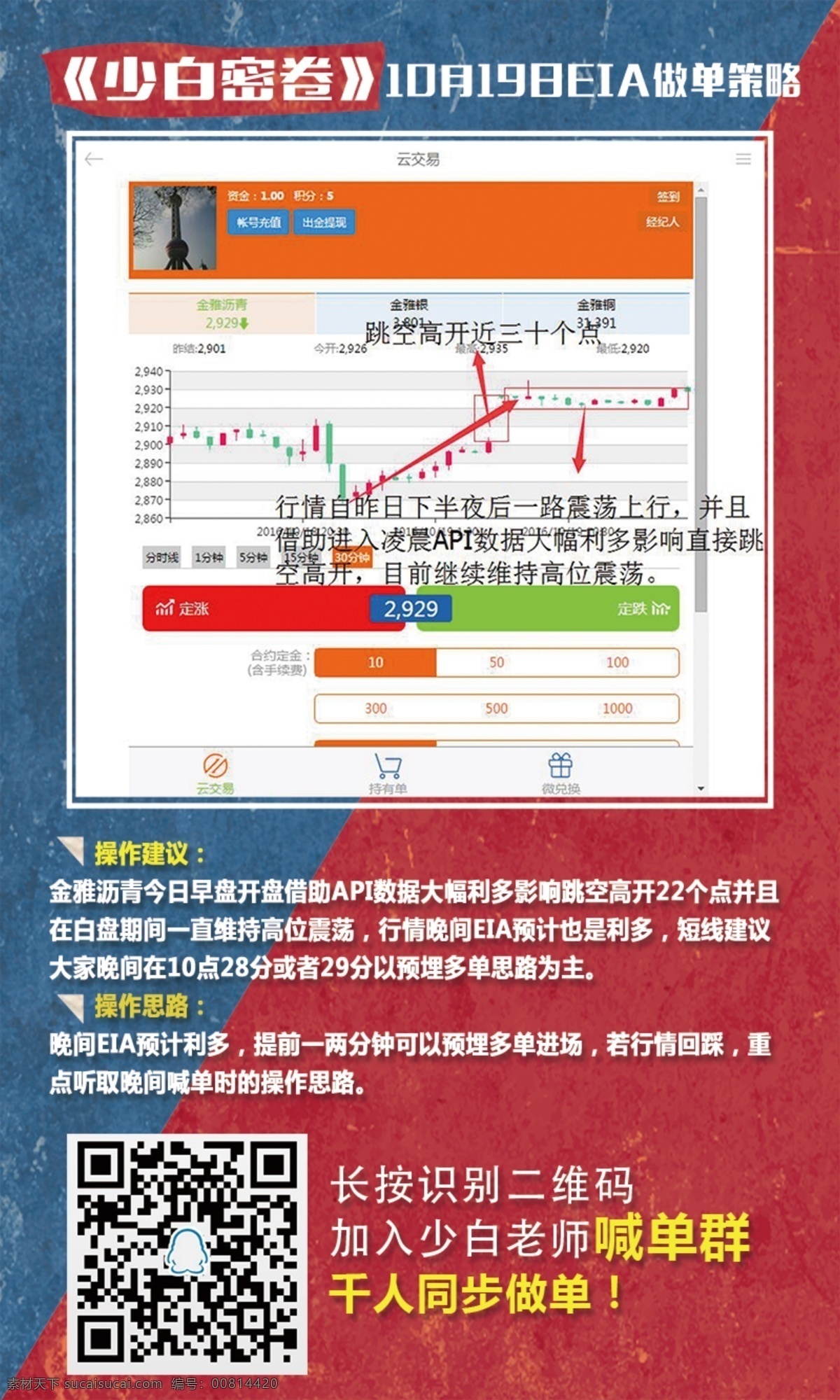 eia 做 单 策略 操作建议 做单 操作 建议 直播室 微盘 推广 原油 沥青 实盘 赚钱 炒油 金融 盈利 交易 股市 宣传 投资 理财 扫 二维码 手机