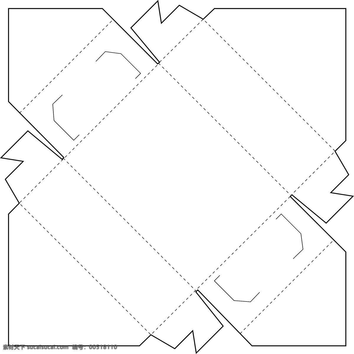 长条状 正 立方 包装盒 结构图