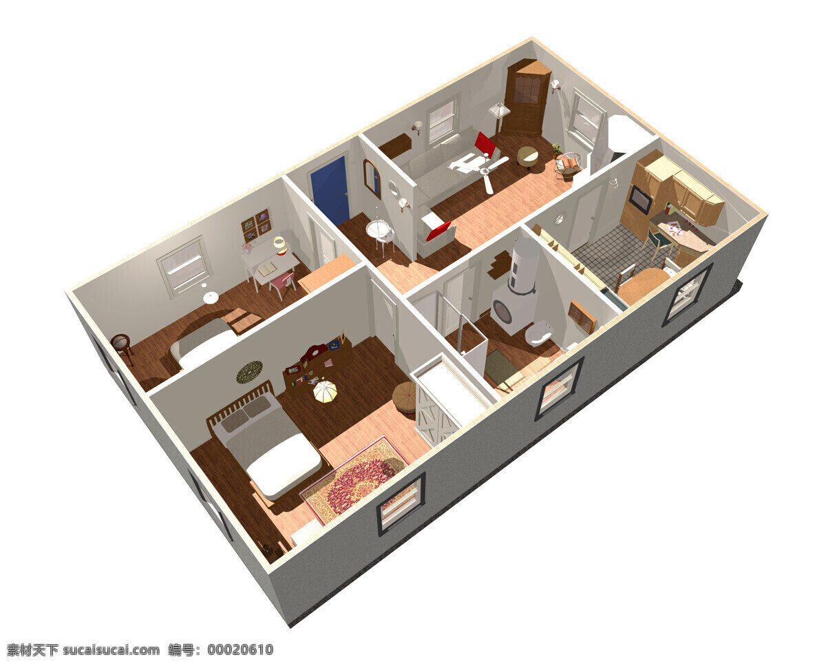 3d 房子 内部 构造 3d渲染房子 3d房子模型 内部构造 内部设计 建筑设计 环境家居 白色