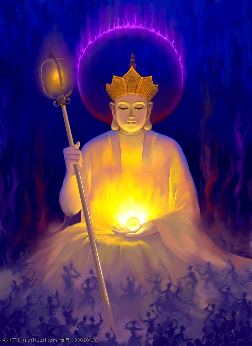 地藏菩萨 佛 阿弥陀佛 手绘 宗教 佛教 宗教信仰 文化艺术