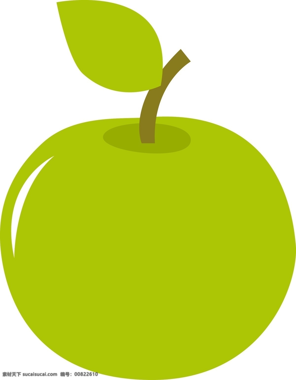 原创 手绘 颗 青苹果 插画 图 苹果 果汁 水果 维生素 天然 美食