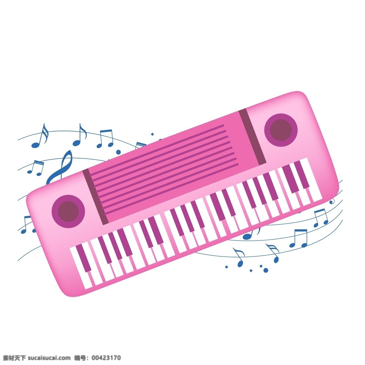 立体 粉色 电子琴 钢琴 音乐 乐器 音乐素材