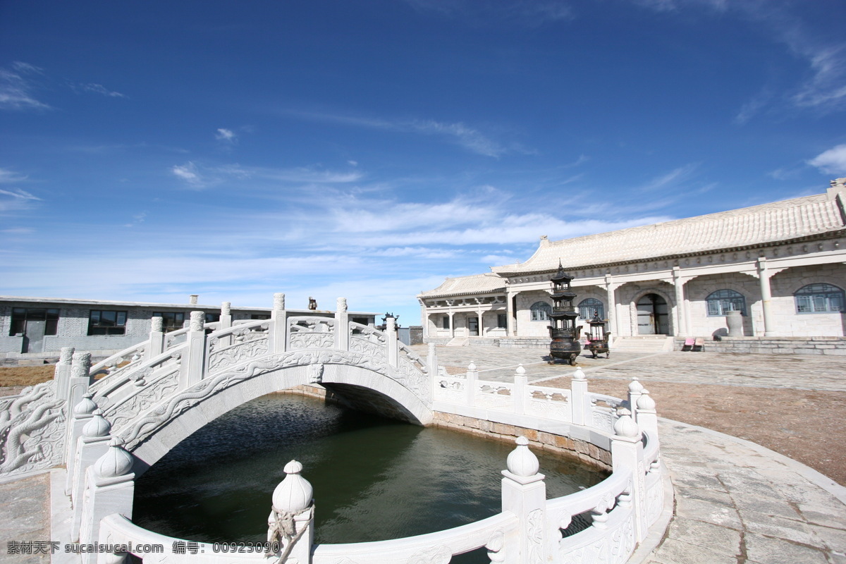 五台山 北台 风景 国内旅游 建筑 蓝天 旅游摄影 桥 摄影图 寺庙 天空 水 生活 旅游餐饮