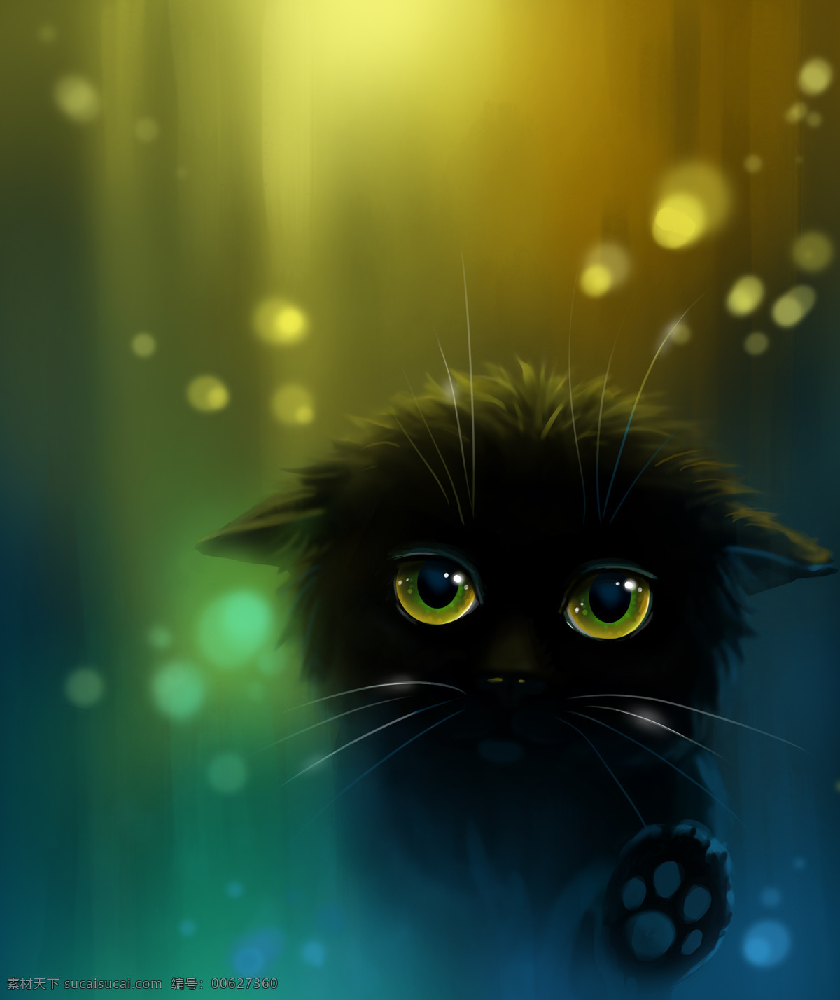卡通黑猫插画 黑猫 卡通猫咪 小猫 卡通动物插画 通动物漫画 动物插图 梦幻背景 其他类别 生活百科 黑色
