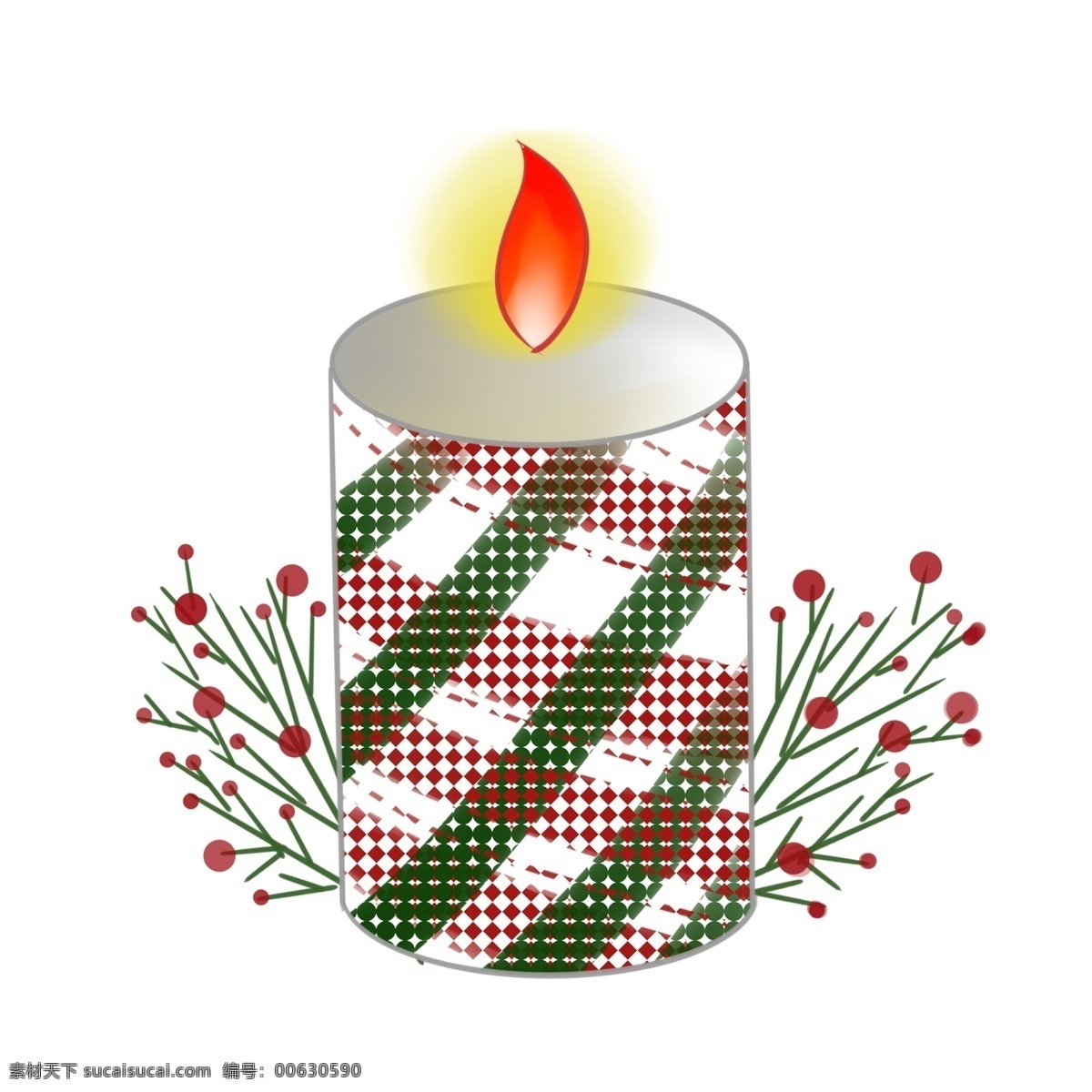 手绘 燃烧 蜡烛 插画 商用 元素 火苗 圣诞节蜡烛 的蜡烛