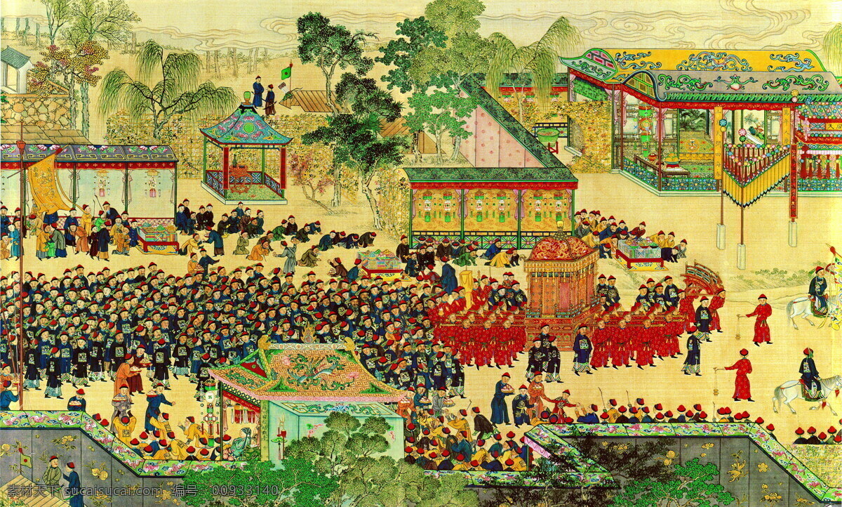 中国 古典 官员 古画 绘画 人物 山水 艺术 中国画 楼阁 装饰素材 无框画