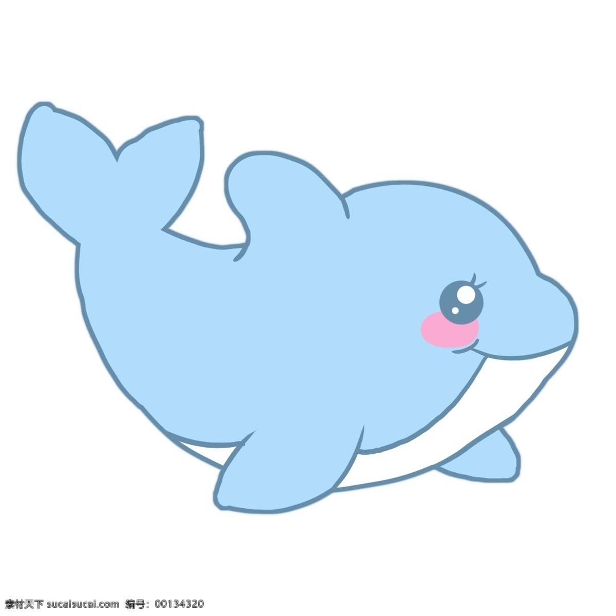 可爱的海豚 卡通动物 手绘动物 小海豚