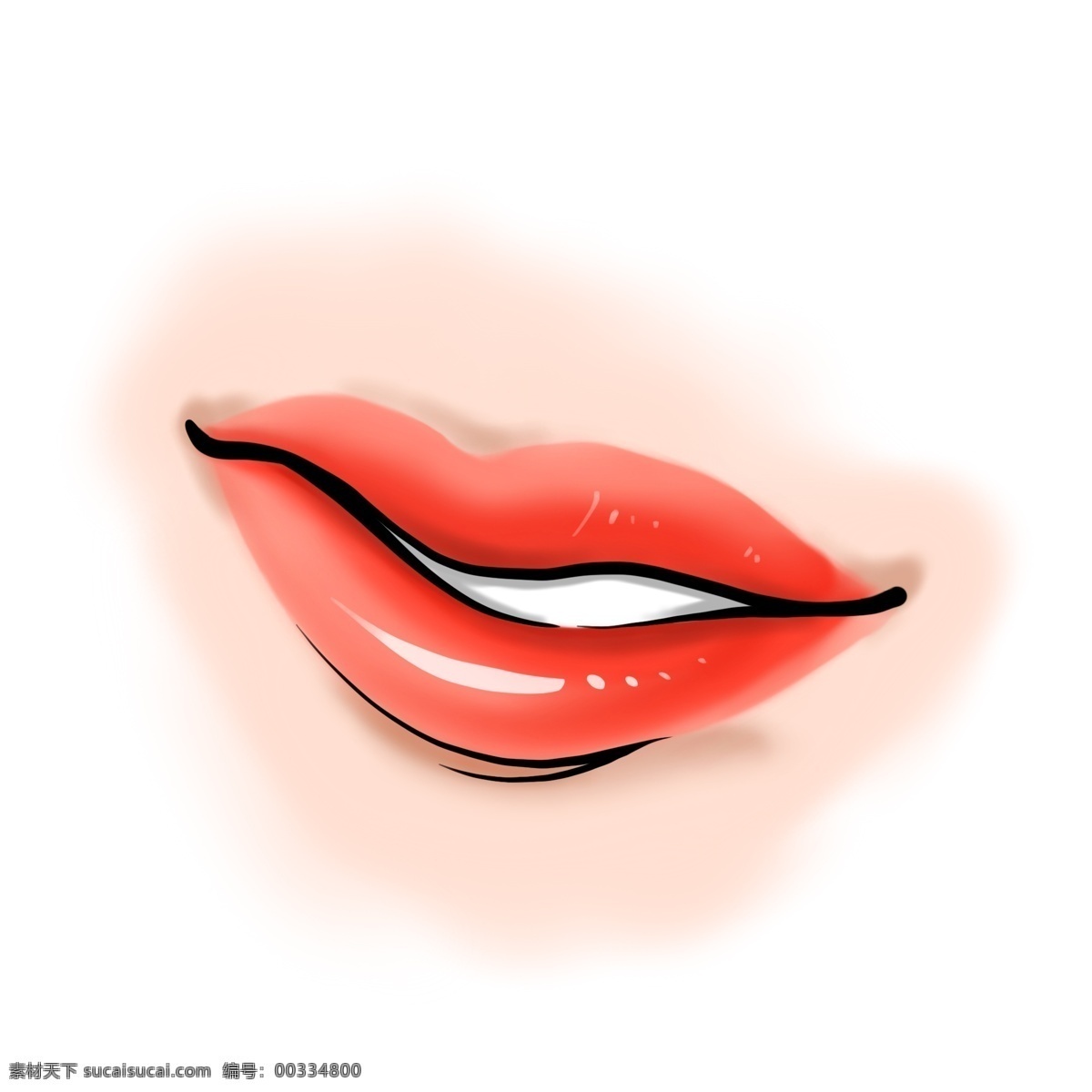 卡通 性感 嘴唇 插图 人体器官 身体的器官 漂亮的嘴唇 微笑的嘴唇 湿润的嘴唇 卡通嘴唇插画