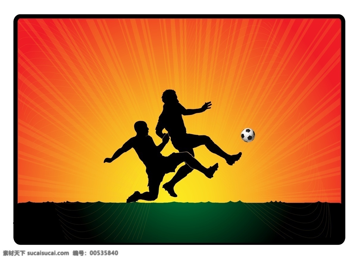 背景 草地 放射 光芒 黄昏 世界杯 踢球 体育运动 文化艺术 足球 主题 矢量 模板下载 抢球 矢量图 日常生活