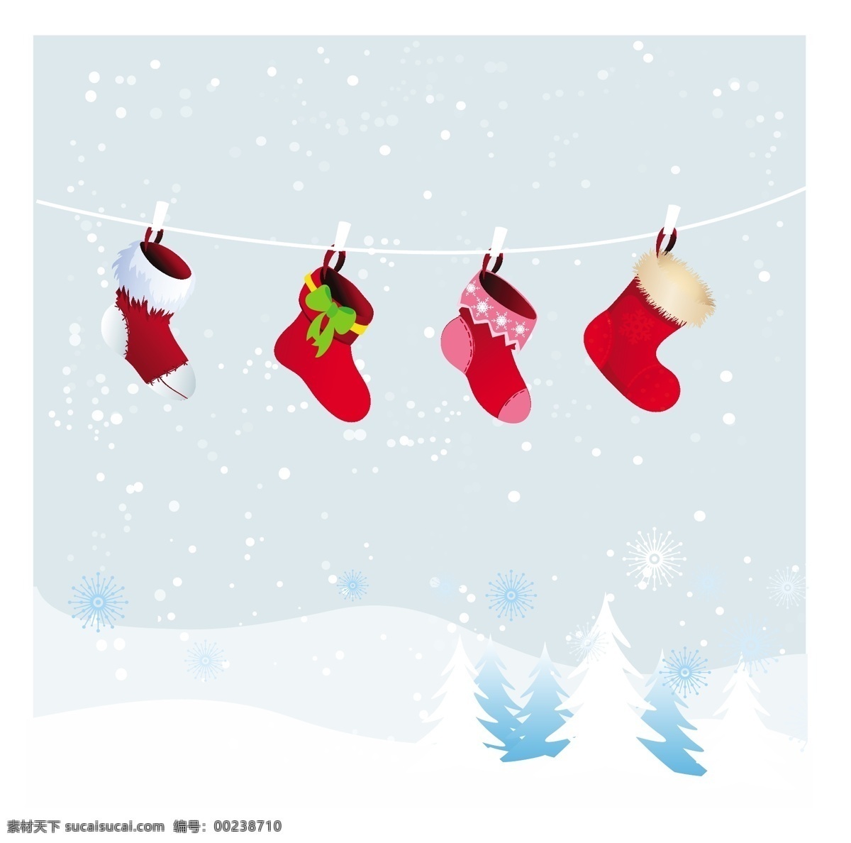 圣诞节 袜子 冬季 自然 复古 冬天 圣诞节的复古 复古袜子 冬天自然 圣诞 矢量 圣诞树 自由 向量 矢量图 其他矢量图