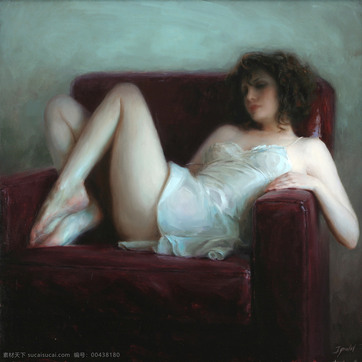 国外 油画 人物图片 美女 半裸 高清 沙发 人物 图 绘画书法 文化艺术