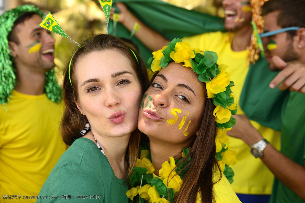 巴西 美女 球迷 足球迷 世界杯球迷 花环 世界杯 体育运动 生活百科
