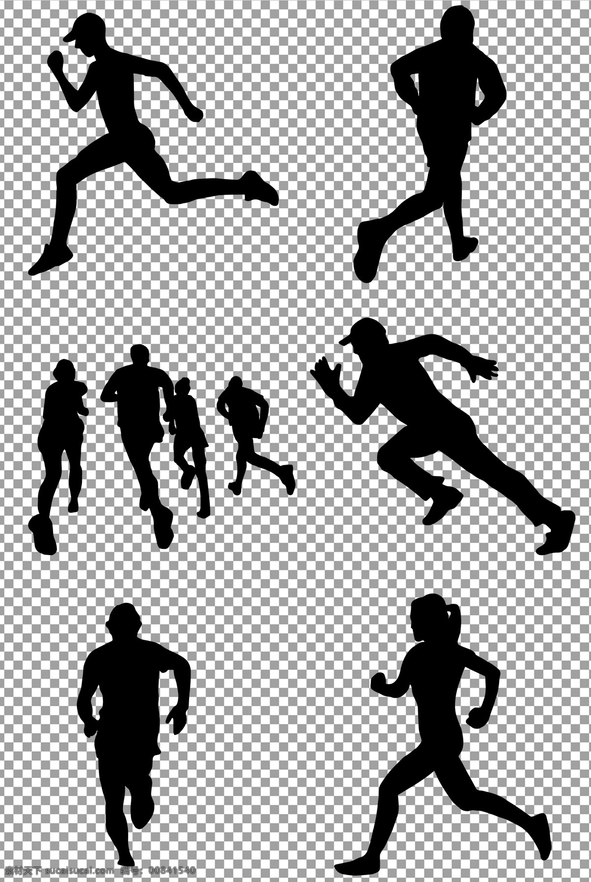 跑步人物剪影 手绘 跑步 人物 剪影 免抠 无背景 免抠图 抠图 元素 透明 通道 png免抠图 分层