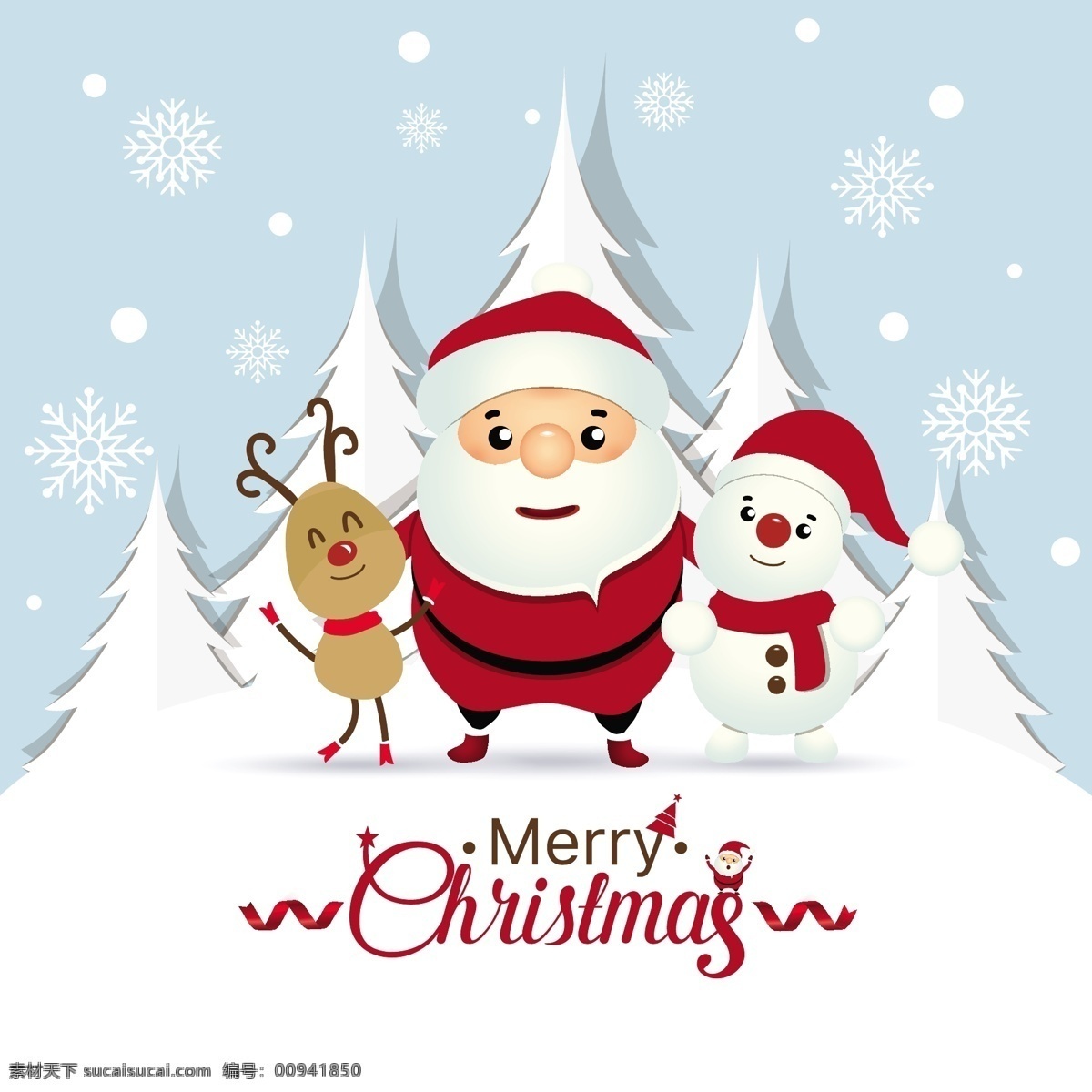 圣诞贺卡 圣诞老人 驯鹿 矢量 插图 2018 圣诞节 节日素材 圣诞 圣诞素材 圣诞元素 矢量插图