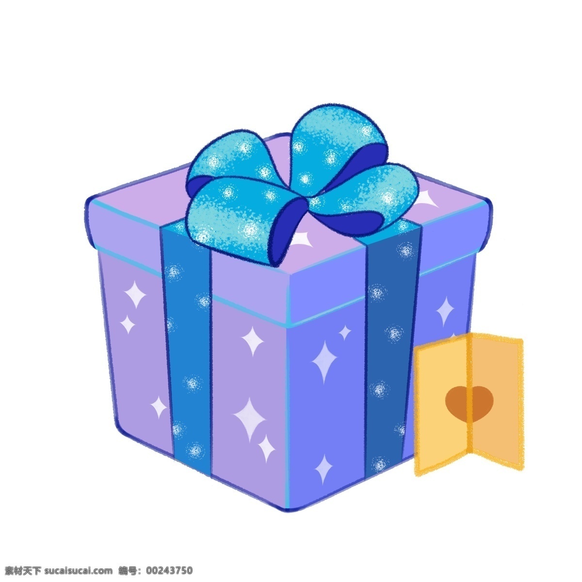 蓝色 梦幻 可爱 原创 手绘 礼品 礼物 盒 包装 礼品盒 丝带 蝴蝶结 盒子 礼物盒 礼物包装 生日礼物 少女心 蓝色梦幻 星星图案 礼花