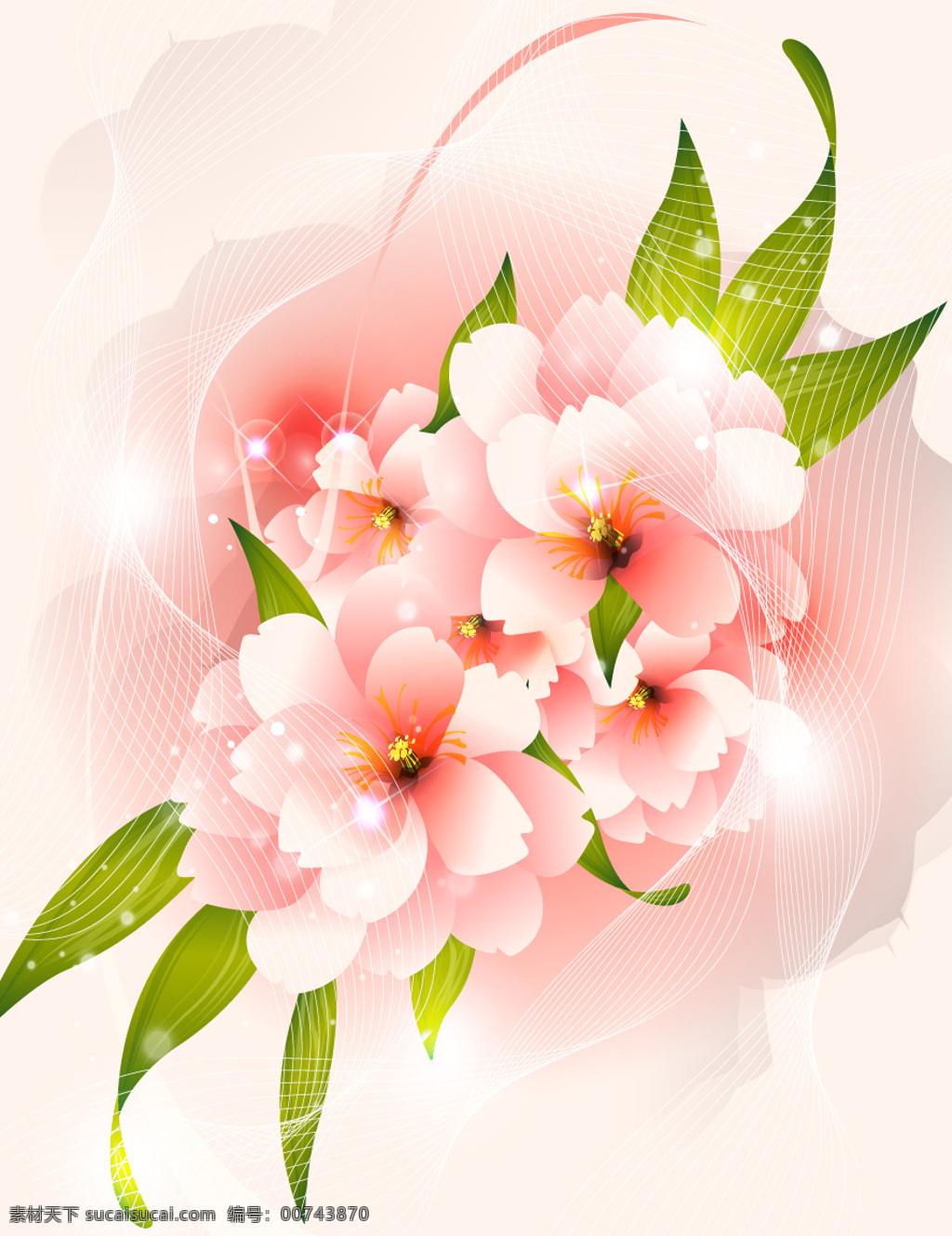 矢量 粉色 花卉 背景 矢量粉色花卉 花卉素材背景 粉色花卉