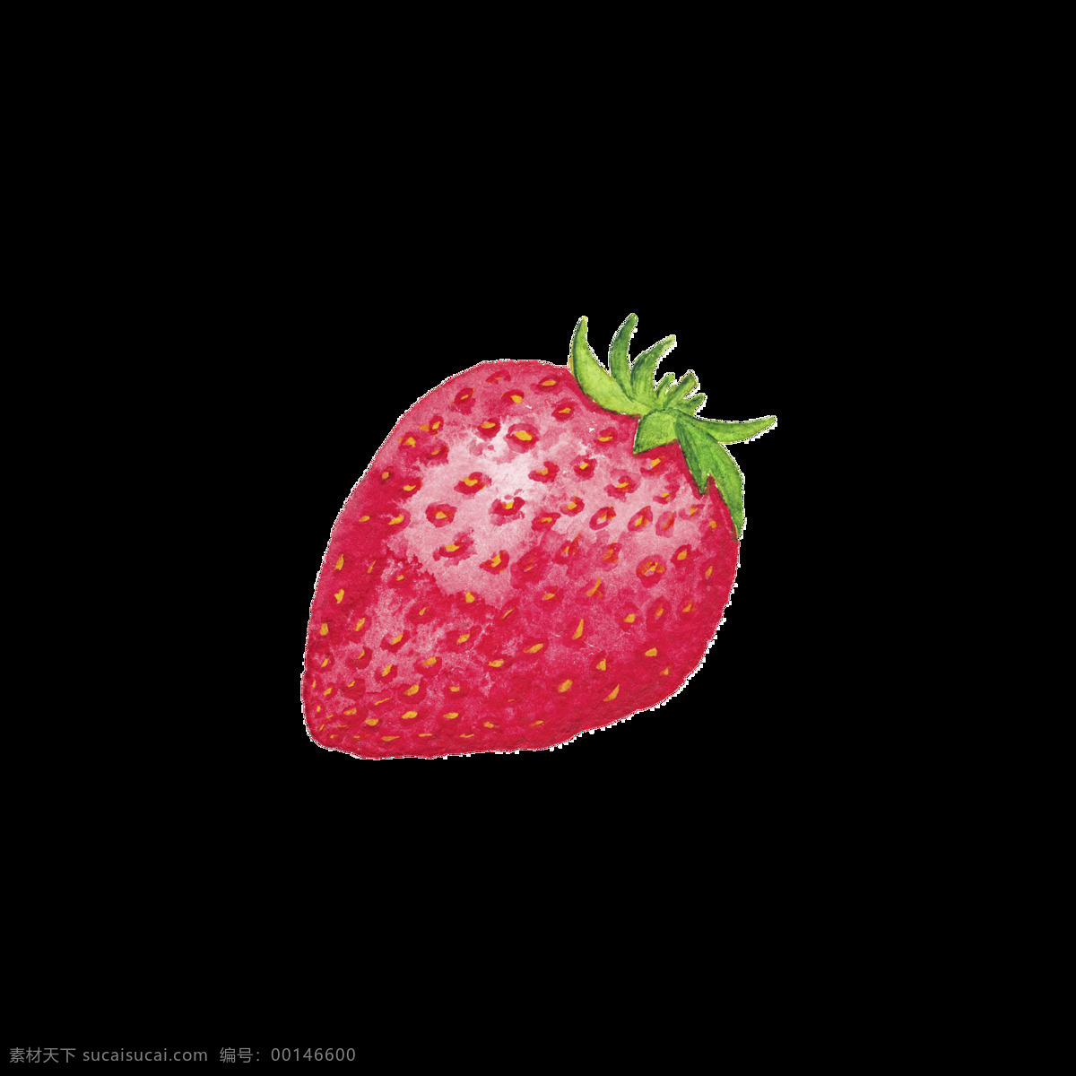 手绘 红色 草莓 卡通 透明 水果 透明素材 免扣素材 装饰图案