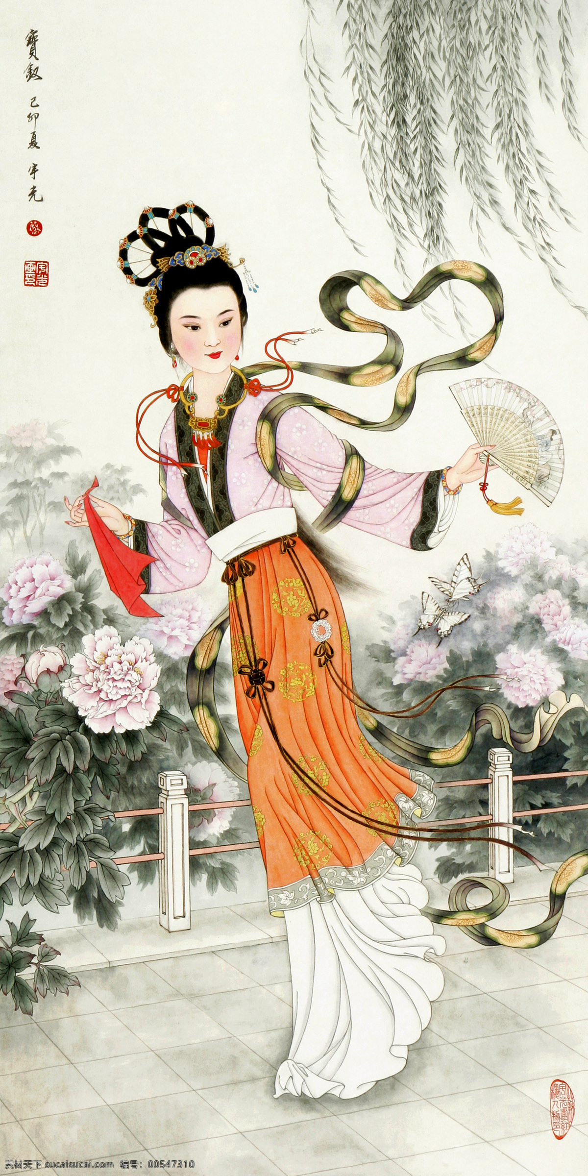 仕女 古代女子 白描女子 女子 国画 中国画 传统画 工笔画 白描古画 古代人物 古代人物插画 插画 白描 中式白描 绘画图文 文化艺术 绘画书法