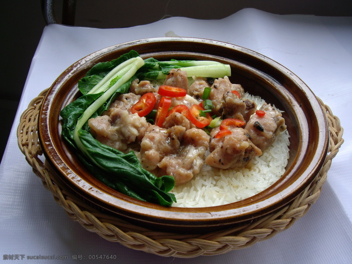 煲仔饭 白菜 餐饮美食 传统美食 美食 排骨 蔬菜 陶瓷 竹碗 矢量图 日常生活