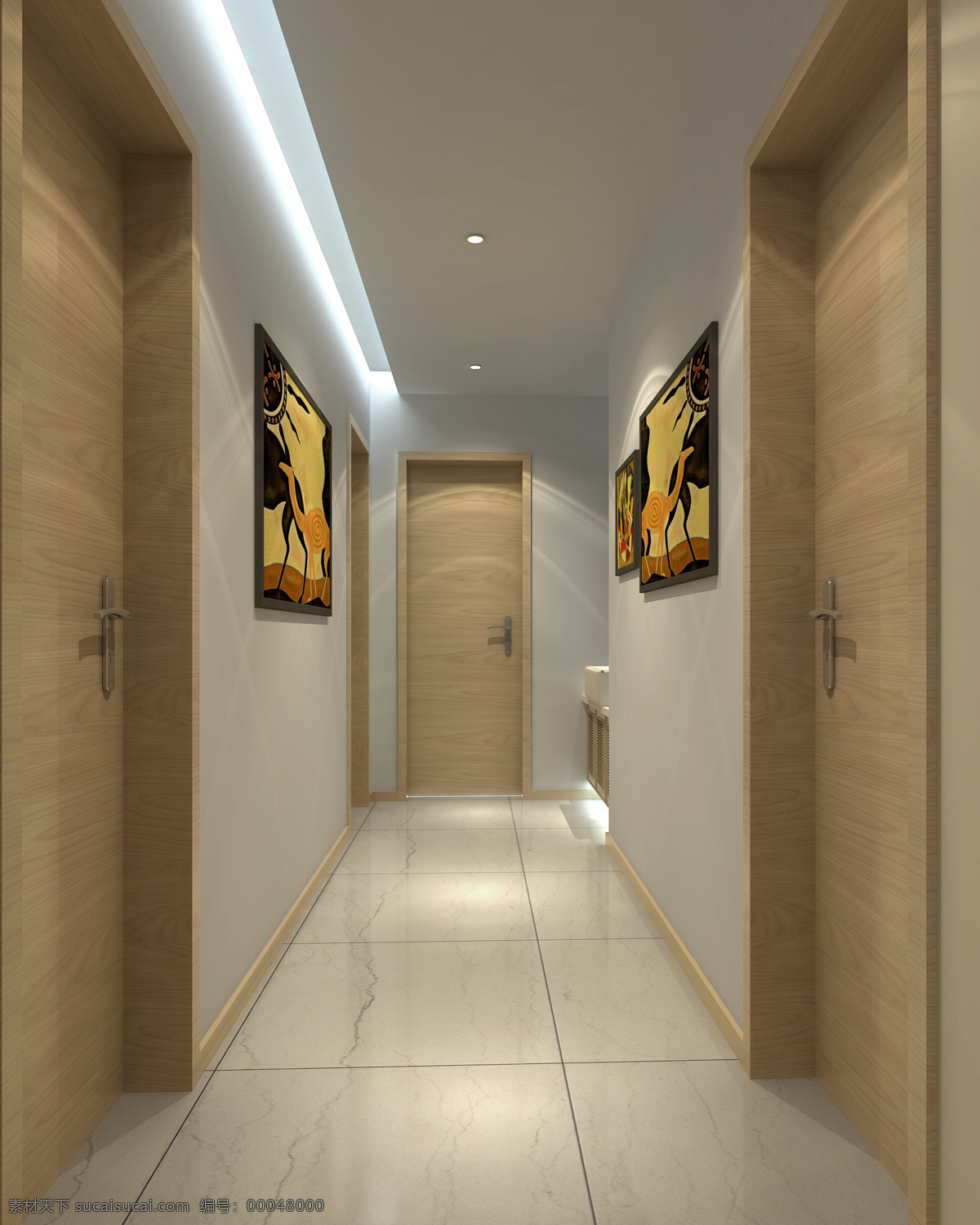 走廊 灯带 环境设计 家居设计 墙画 室内设计 家居装饰素材