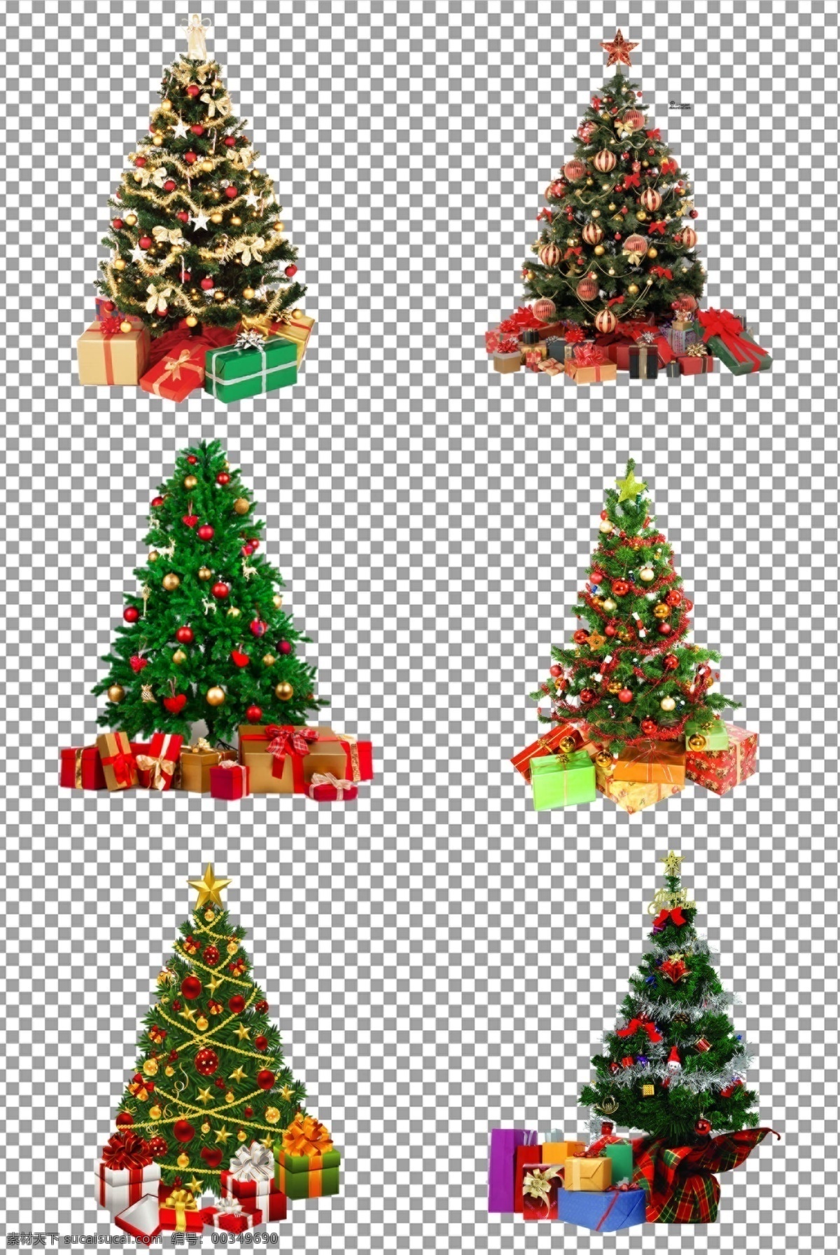 圣诞树图片 圣诞节 礼物 圣诞树 节日 喜庆 免抠 无背景 免抠图 抠图 元素 透明 通道 png免抠图 分层