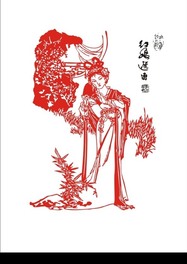 仕女线描图 古代美女 美女图案 红娘传书 仕女赏花图 cdr格式 矢量人物 妇女女性 矢量图库